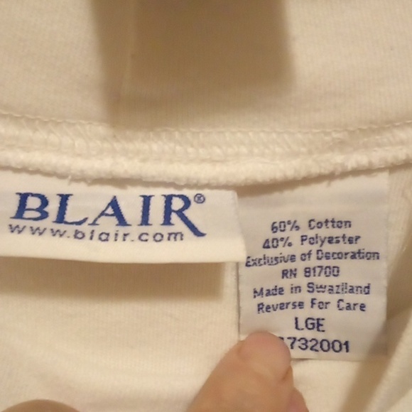 Blair White Long Sleeve Loose Neck Sweater - Size Large - Picture 5 of 6